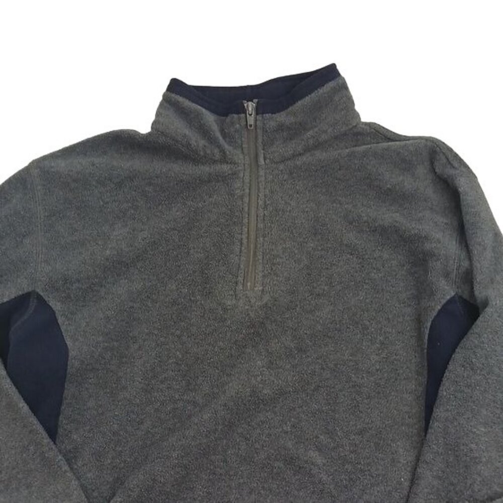 Nordic Track Fleece Pullover Gray Quarter Zip Mock Neck Outdoor Mens Size M - Picture 3 of 5